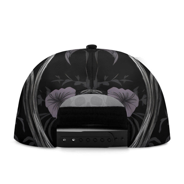 Skull Black White Floral Stylish & Fashionable Cap