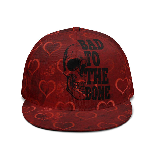 Skull Bad To The Bone Red Hearts Hip-hop Caps
