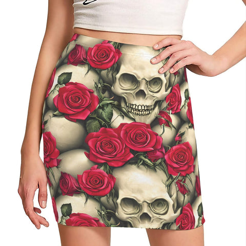 Skulls & Red Roses Wrap Skirt