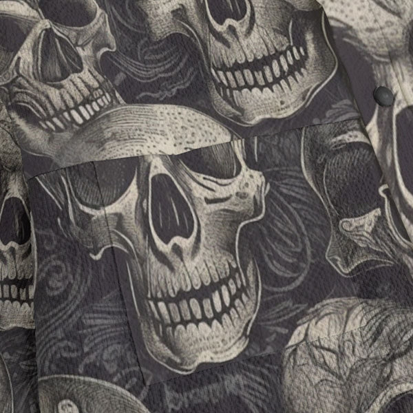 Men's Gray Skulls Casual Lapel Jacket