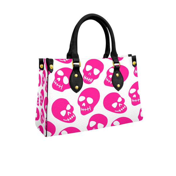 Women's Pink Skulls Tote Bag With Black Handle