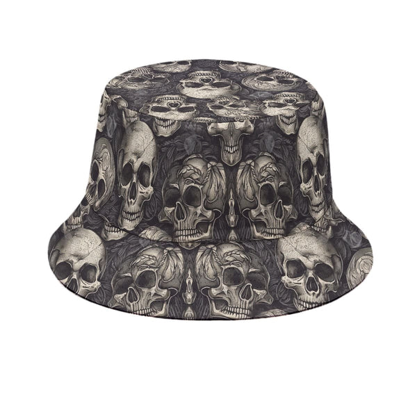Gray Skulls Bucket Hat