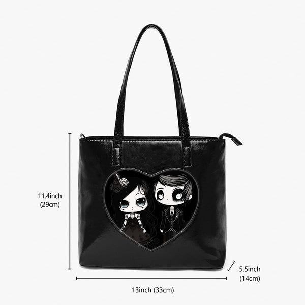 Gothic Couple Heart Shaped Hollow Tote Bag