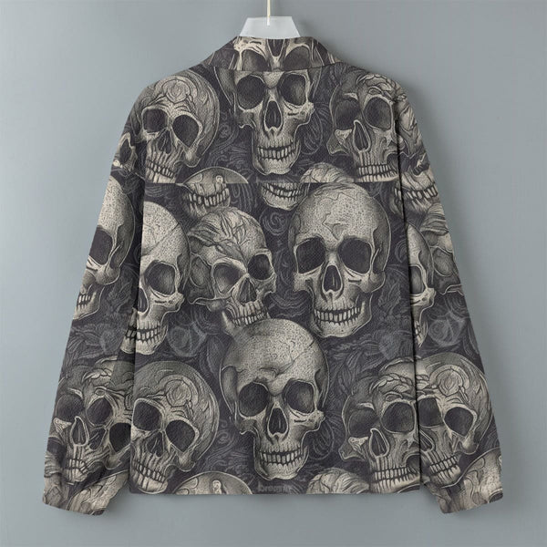 Men's Gray Skulls Casual Lapel Jacket