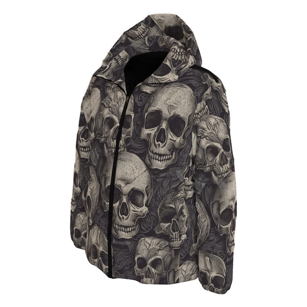 Men's Gray Skulls Puff Down Jacket
