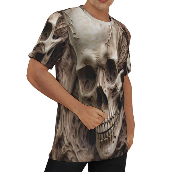 Men's Smiling Skull O-Neck Short Sleeve T-Shirt