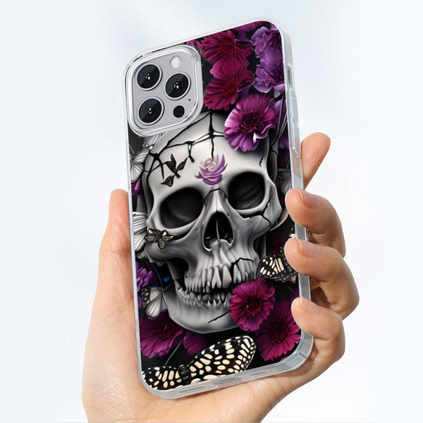 Skull & Butterflies iPhone 14 15 Series Mobile Phone Case