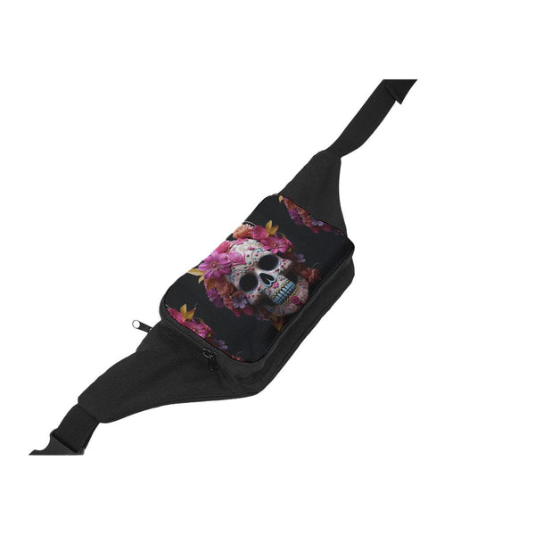 Skull Floral Black Waist Pack