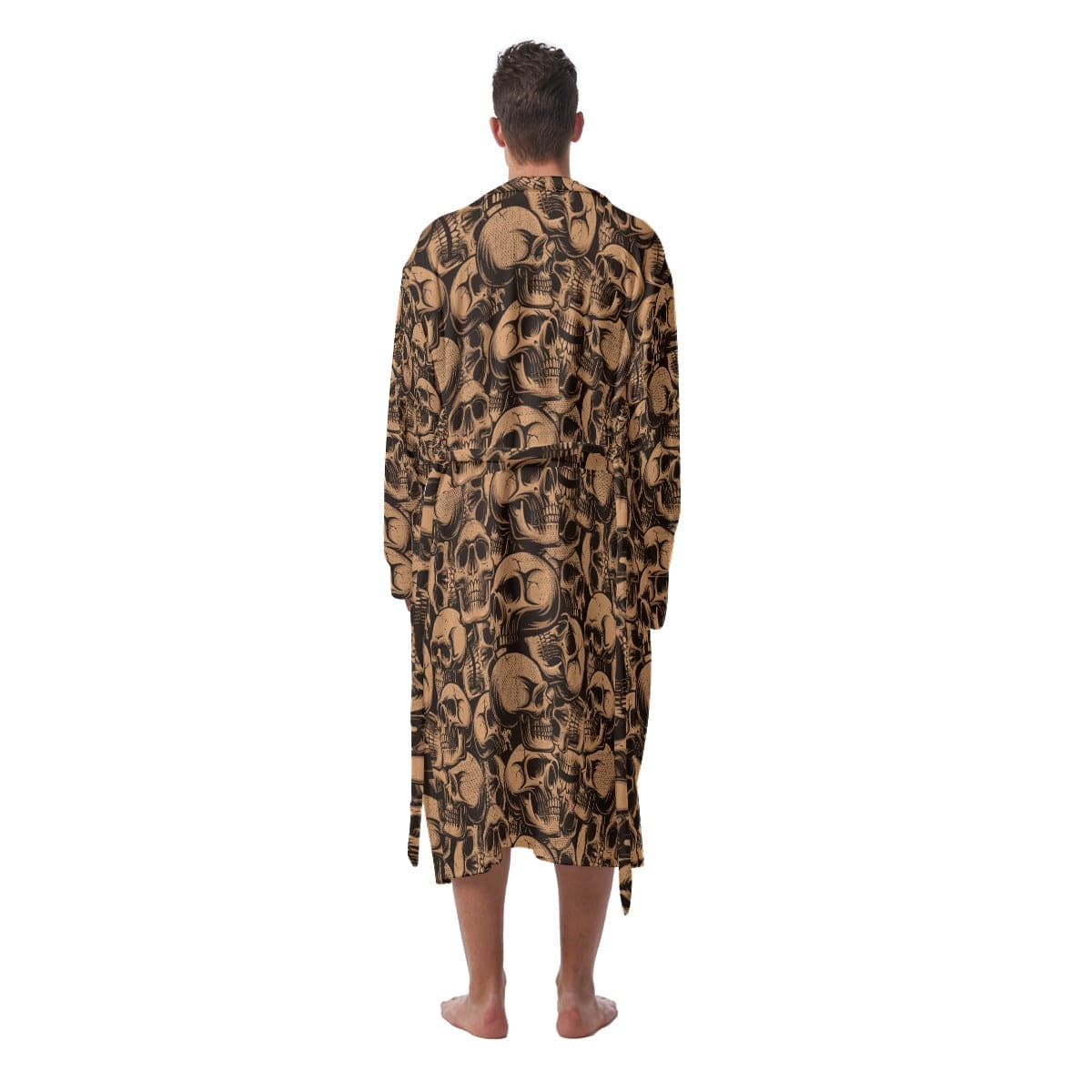 Skull Robe Men's Brown Skulls Heavy Fleece Robe – Everything Skull Clothing ...