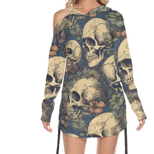 Women's Skulls One-shoulder Dress With Waist Shirring