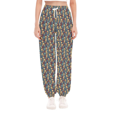 Women's Skull Loose Trousers With Waist drawstring