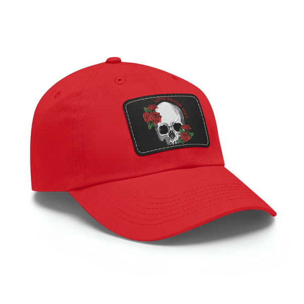 Skull Love Never Dies Dad Hat With Leather Patch