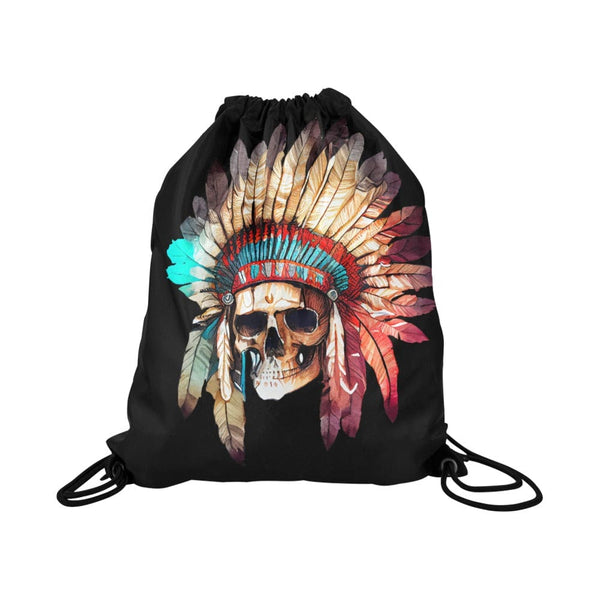 Skull Indian Head Band Drawstring Bag