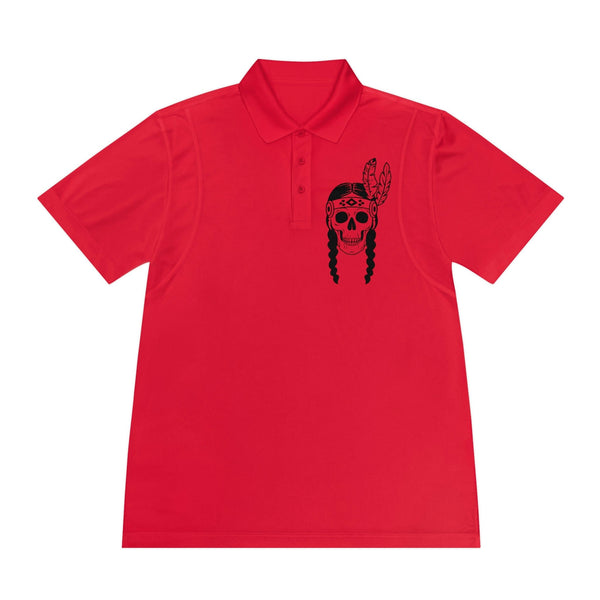 Men's Indian Skull Print Sport Polo Shirt
