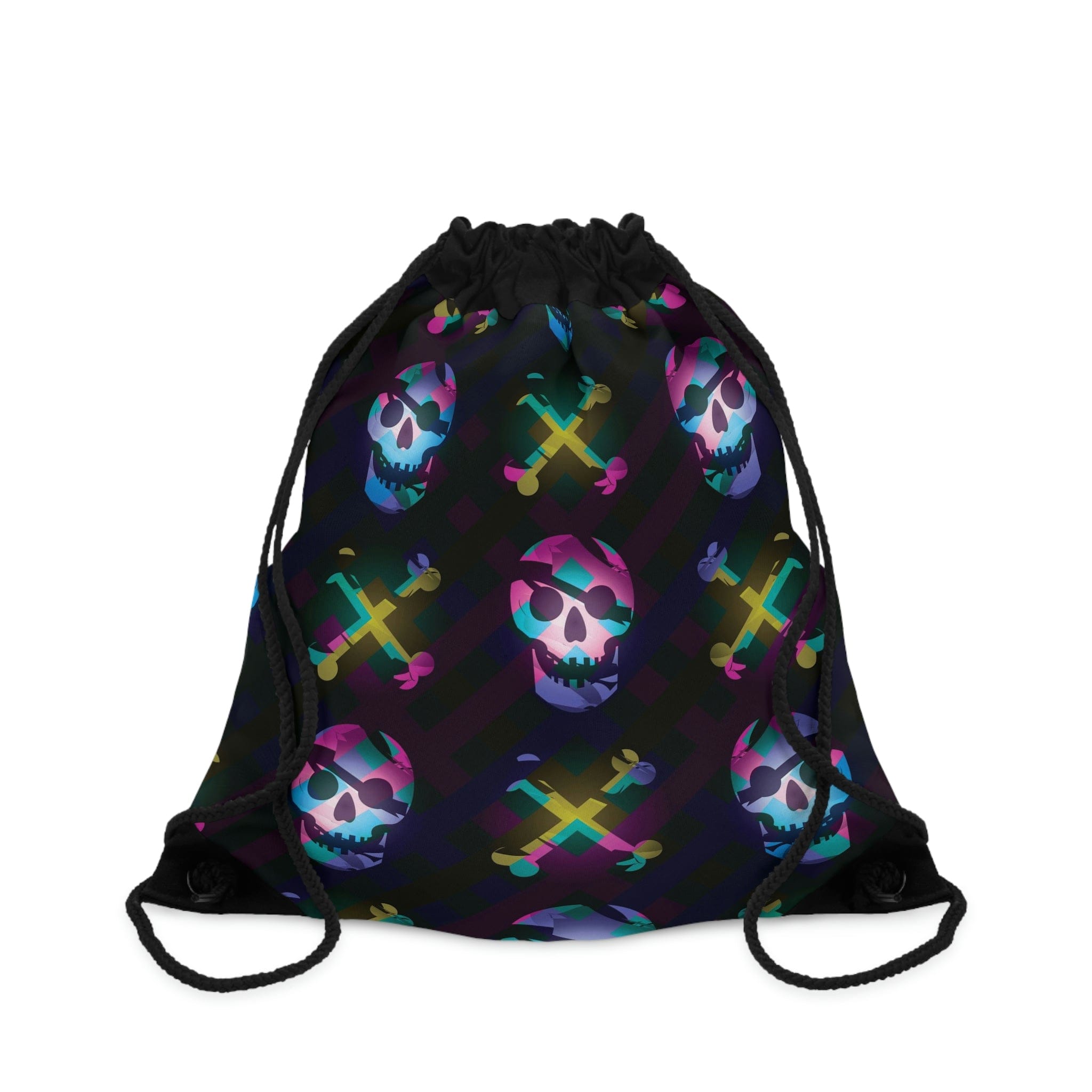 Neon Skull & Bones Drawstring Backpack