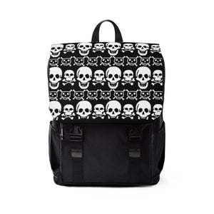 Gray Skulls Unisex Casual Shoulder Backpack