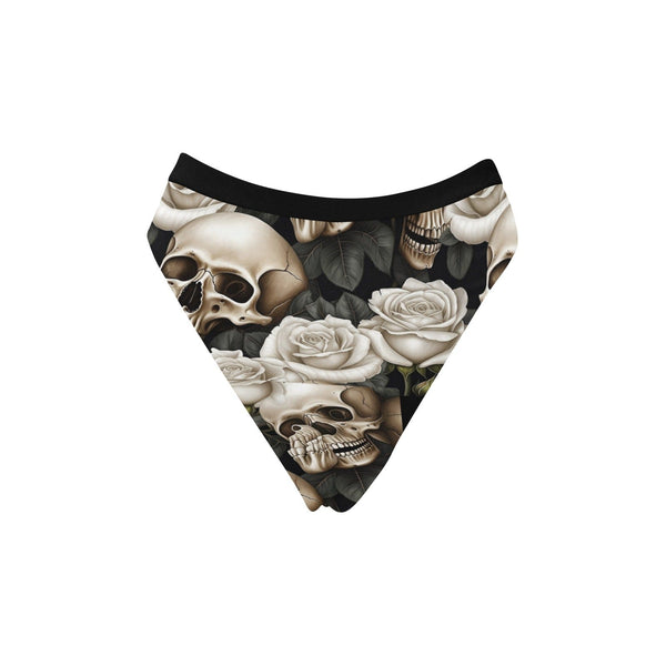Skulls And Roses Women's High-Waisted High-Cut Bikini Bottom