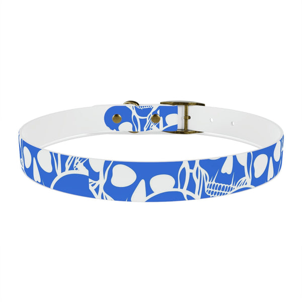 Blue Skull Dog Collar Four Color Buckles