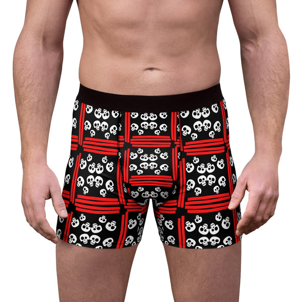 White Skull With Red Men's Boxer Briefs