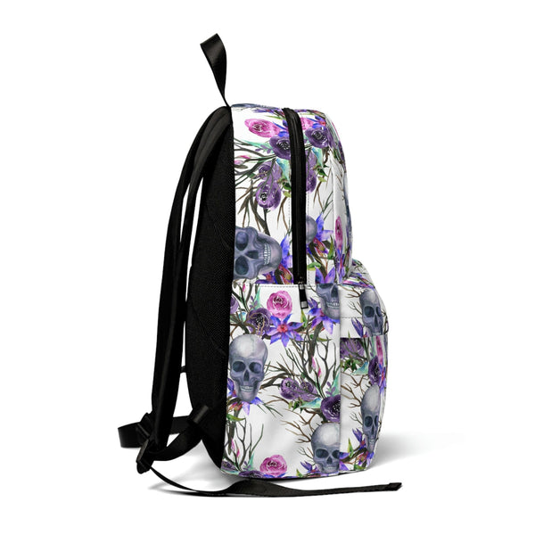 Skull Purple Floral Unisex Classic Backpack