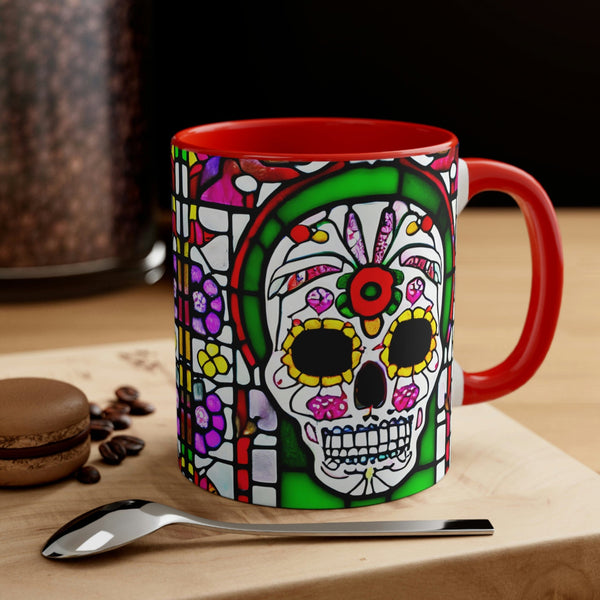 Skull Design Accent Coffee Mug, 11oz 6 Colors