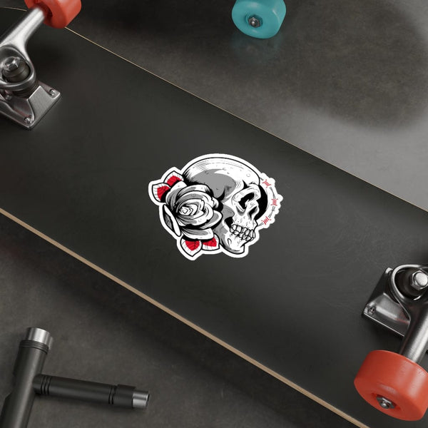 ES Skull with Rose/Barb Wire - Original Skull Die-Cut Stickers