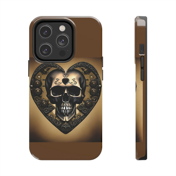 Brown Skull Heart Tough Phone Cases For Iphone Series