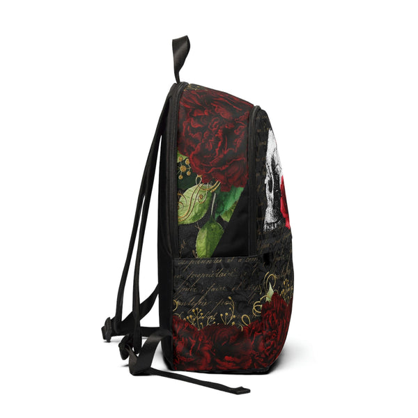 aSkull Floral Gothic Dark Fabric Backpack