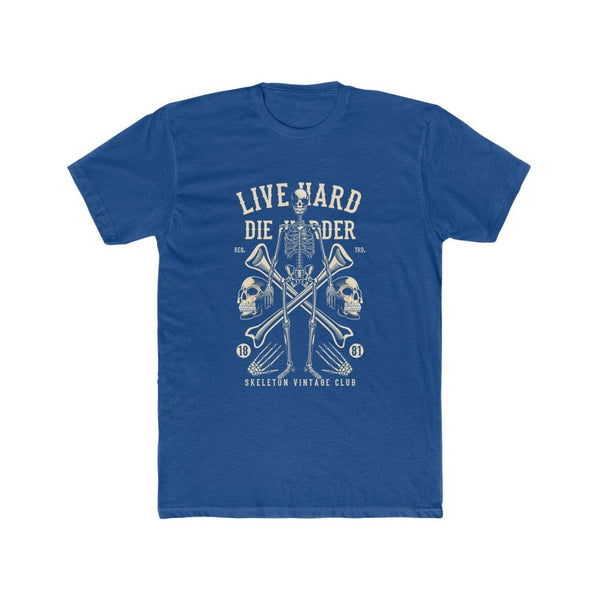 Live Hard Die Harder - Men's Soft Cotton Crew Tee