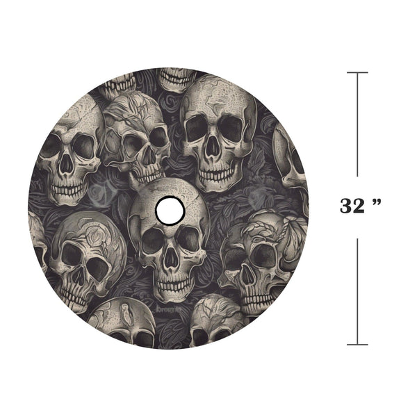 Gothic Gray Skulls Pattern Spare Tire Cover Spare With Backup Camera Hole