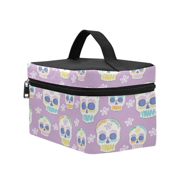 Purple Skulls Travel Cosmetic Bag