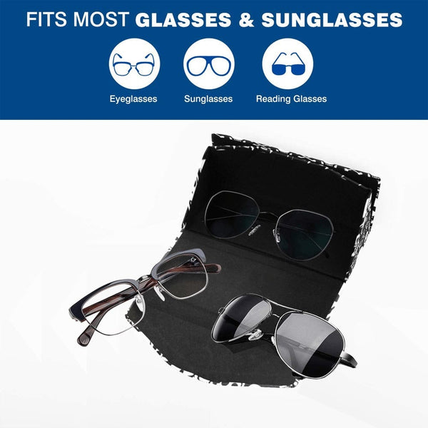 Black White Skuls Custom Foldable Glasses Case
