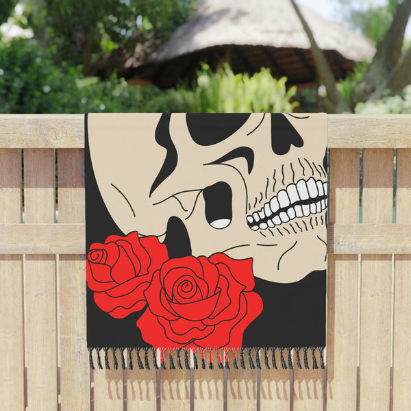 Skull Red Roses Boho Beach Cloth