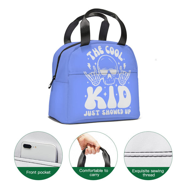 Skull Cool Kid Just Showed Up Handheld Insulated Lunch Bag