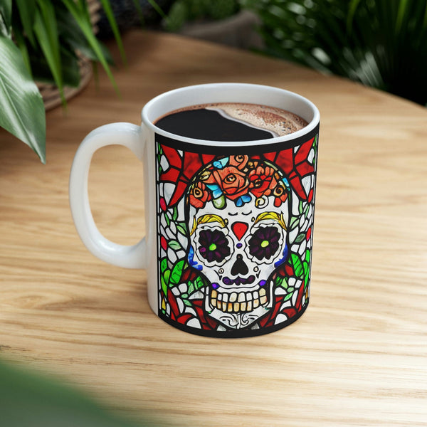 Skull Floral Colorful Ceramic Mug 11oz