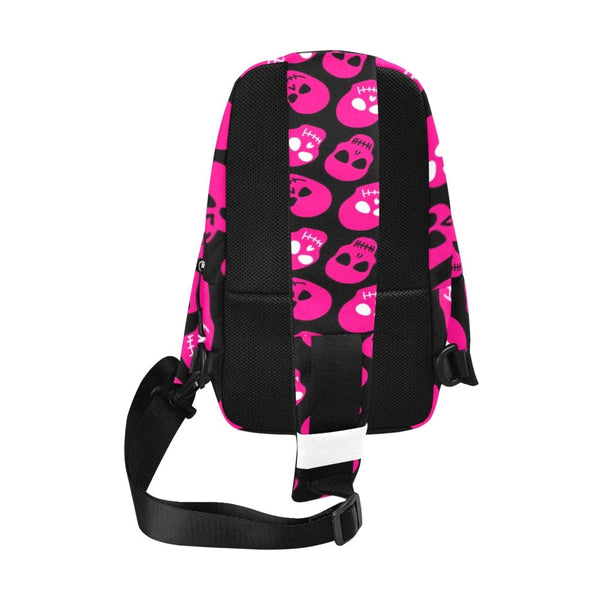 Bright Pink Skull Pattern Chest Bag