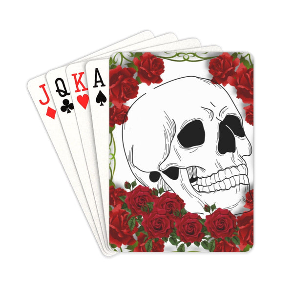 Skull Head Red Roses Poker Cards Playing Cards 2.5"x3.5"