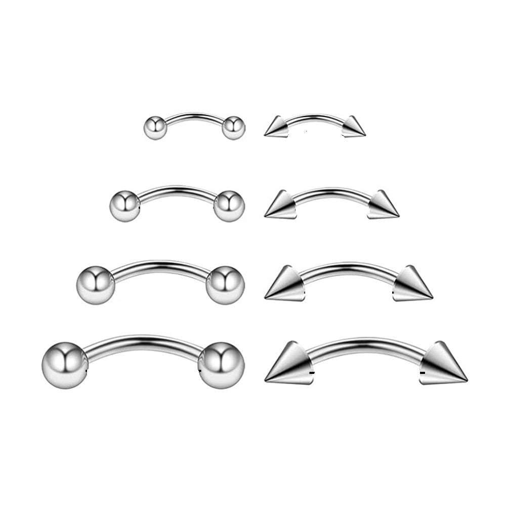 2PCS Stainless Steel Helix Goth Eyebrow Piercing – Everything Skull  Clothing Merchandise and Accessories