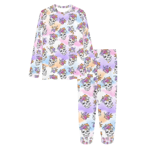 Women's Skulls With Floral Crowns Pajama Set