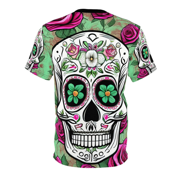 Sugar Skull Green Floral Eyes T-Shirt