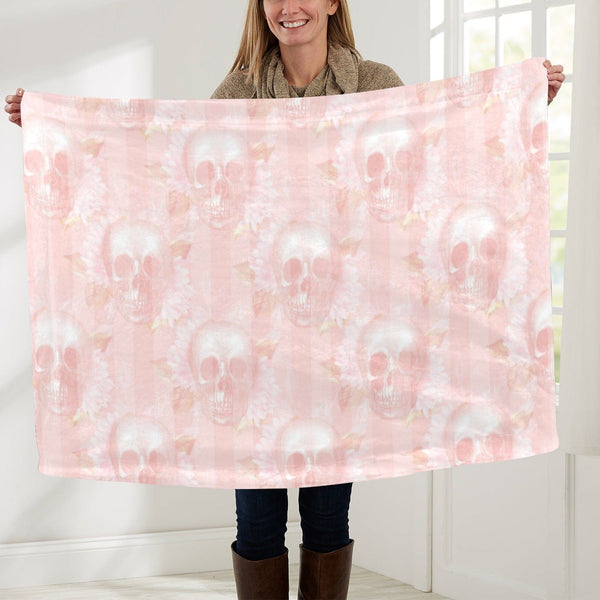 Pink Floral Skull Baby Blanket Baby Blanket 40"x50"