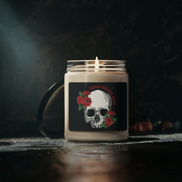 Skull Roses Love Never Dies Scented Soy Candle 5 Scents