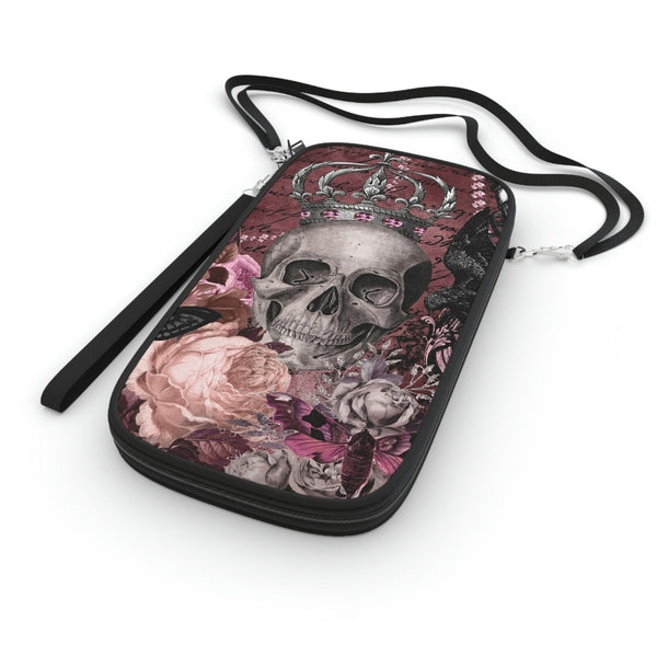 Skull Crown Floral Everyday Use or Passport Wallet