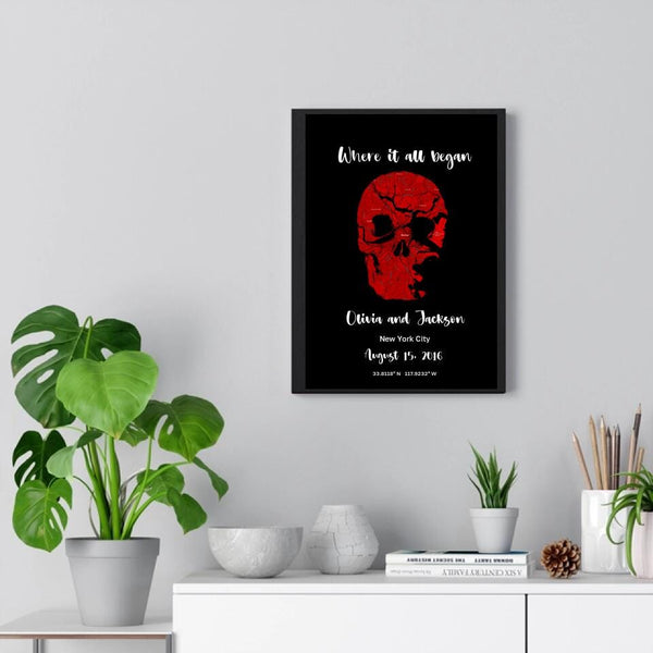 Where it all began - Black Red Skull Design Black Background