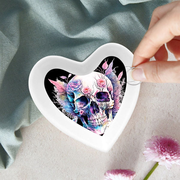 Colorful Skull Heart Shaped Jewlery Tray