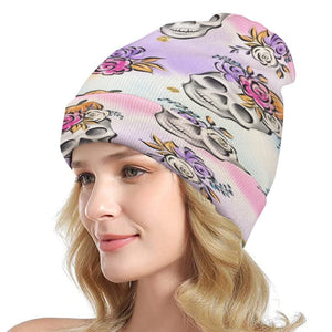 Keep Your Noggin Warm & Stylish With This Unique Pastel Skulls Knitted Hat