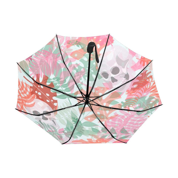Pastel Skulls Floral Anti-UV Auto-Foldable Umbrella