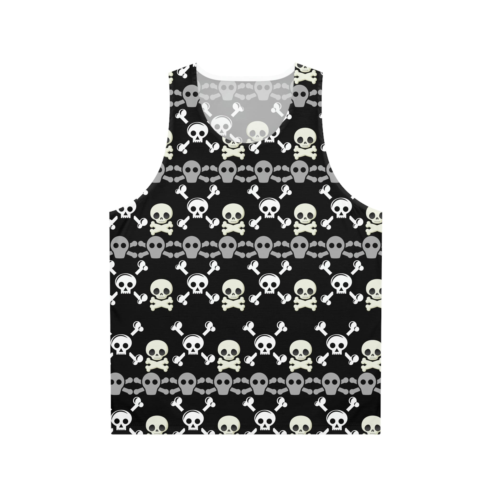 White Skull & Crossbones Black Tank Top – Everything Skull
