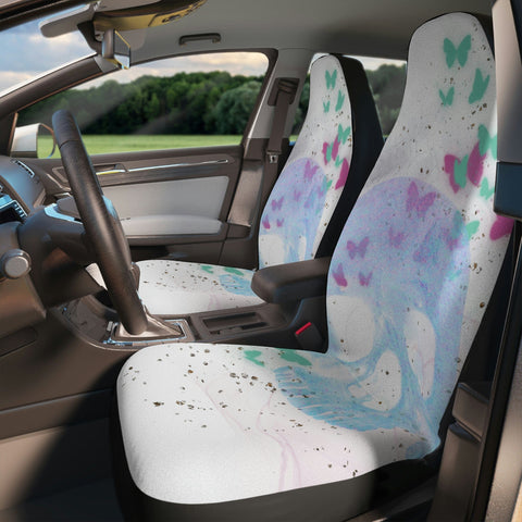 Skull Butterflies Pastel Car Seat Covers