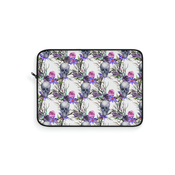 Skulls Purple Pink Floral Laptop Sleeve 3 Sizes